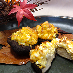 マヨたまのせ焼き椎茸